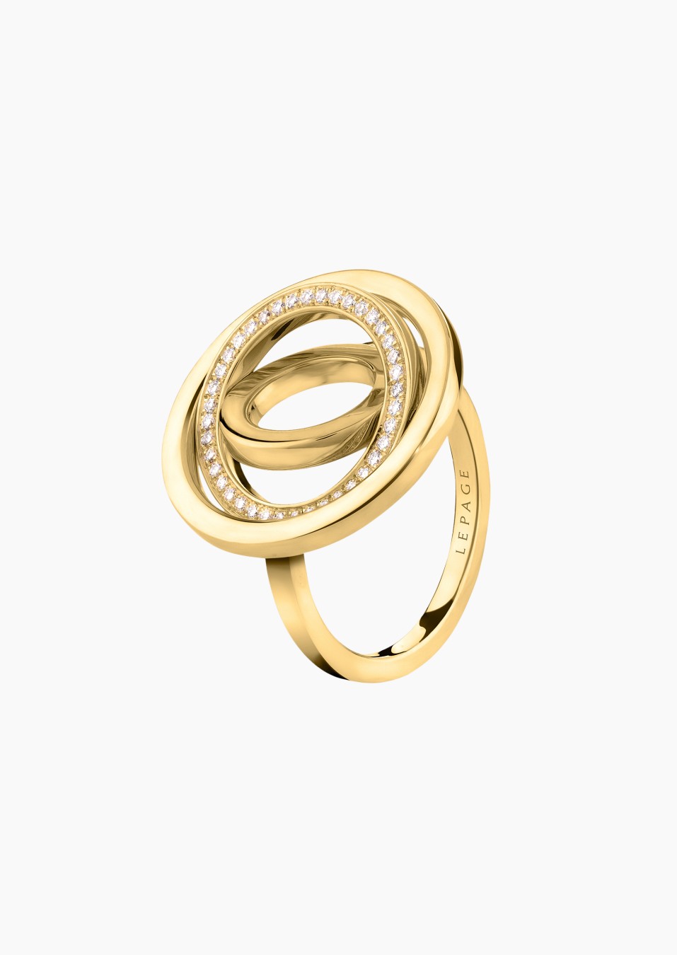 Alba ring in yellow gold and diamonds / Lepage