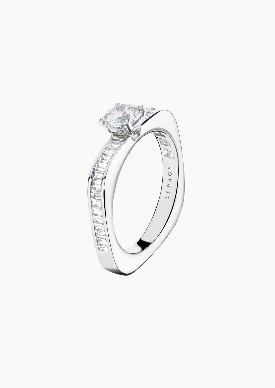 Intrepide solitaire in gold and diamonds / Lepage