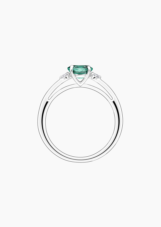 Juliette ring in gold, emerald and diamonds / Lepage