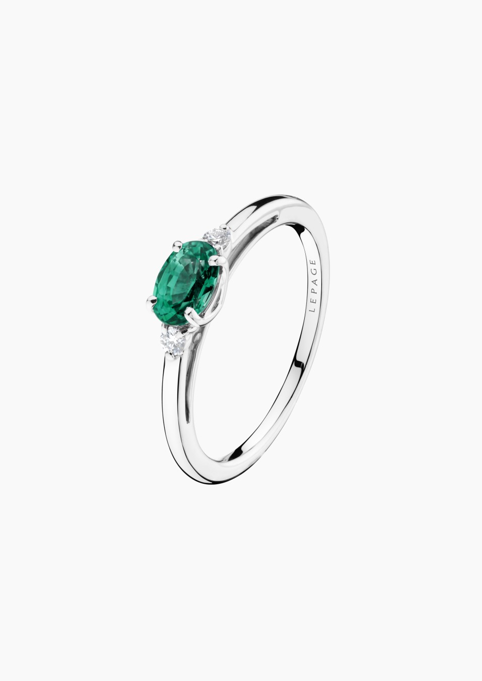 Juliette ring in gold, emerald and diamonds / Lepage