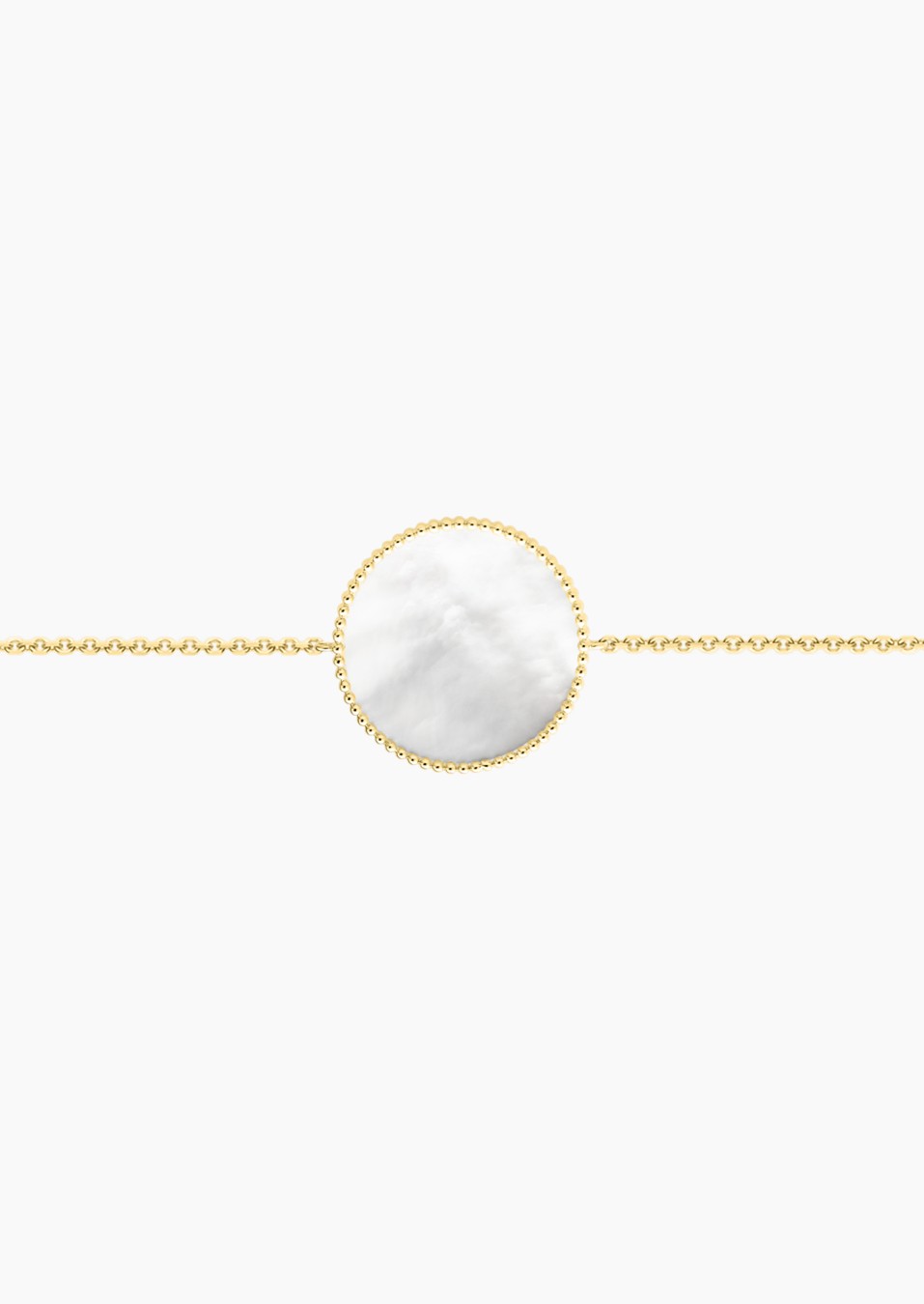 Colette Lune Perlée bracelet in gold and white mother-of-pearl / Lepage