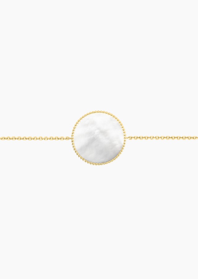 Bracelet Colette Lune Perlée en or et nacre blanche / Lepage