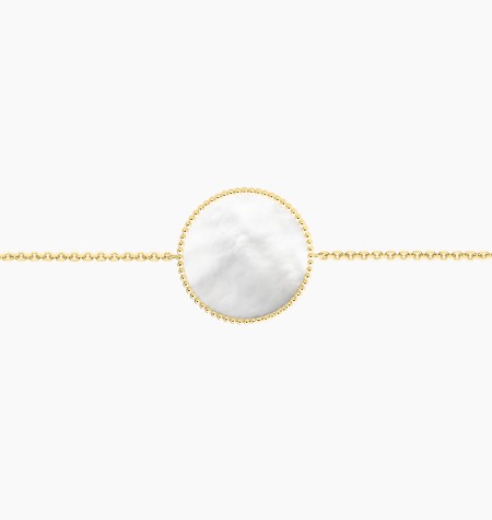 Bracelet Colette Lune Perlée en or et nacre blanche / Lepage