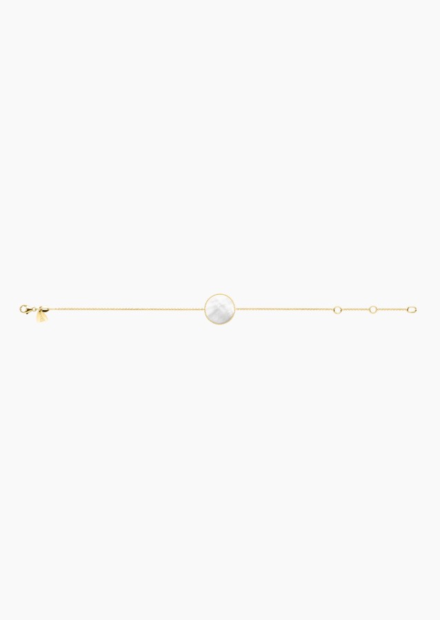 Colette Lune Perlée bracelet in gold and white mother-of-pearl / Lepage