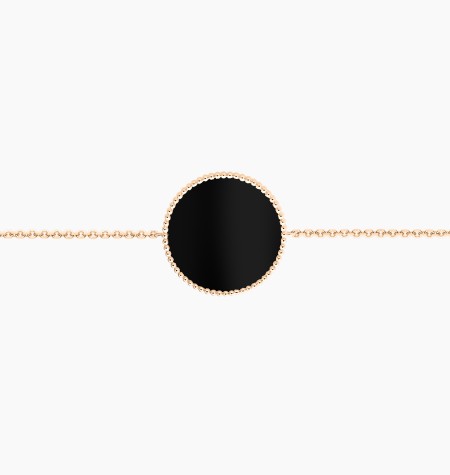 Bracelet Colette Lune Perlée en or et onyx / Lepage
