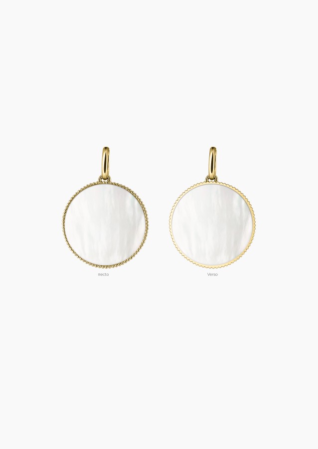 Colette Lune Perlée medal in gold and white mother-of-pearl / Lepage