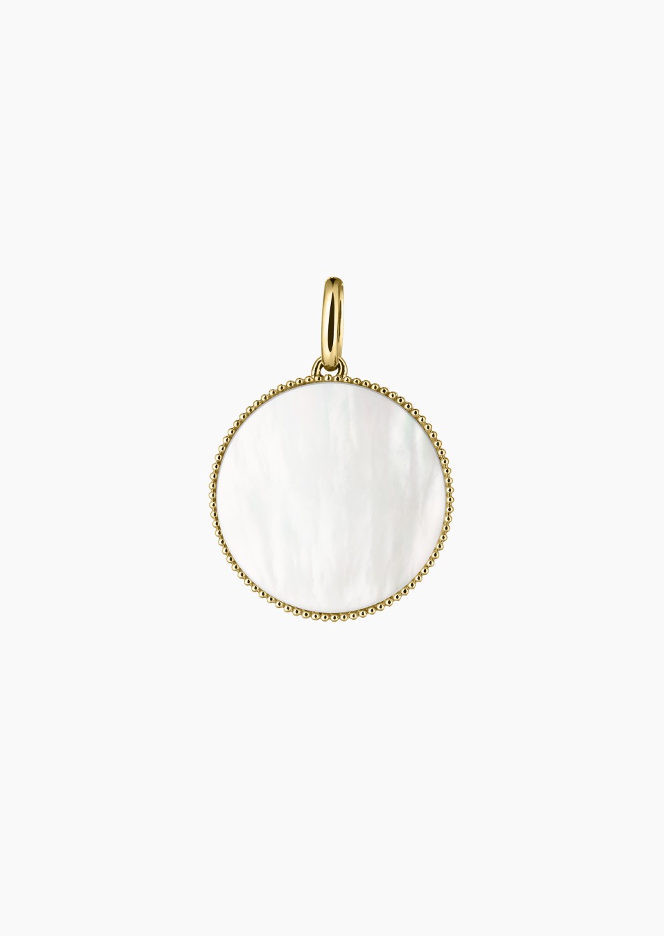 Médaille Colette Lune Perlée - Nacre blanche or jaune