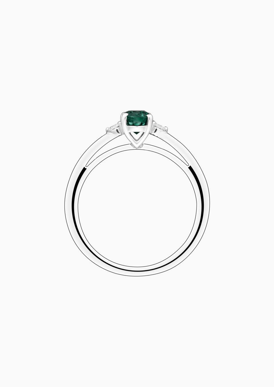 Romeo ring in gold, emerald and diamonds / Lepage Romeo ring in gold, emerald and diamonds / Lepage