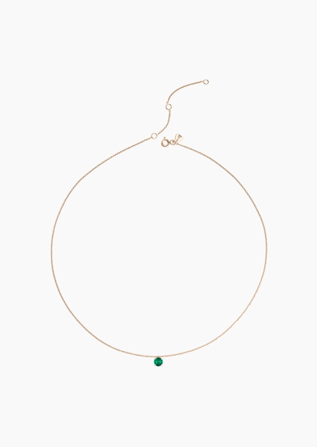 Chéri necklace in gold and emerald / Lepage