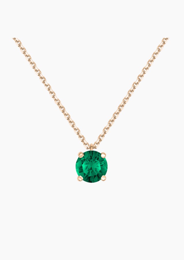 Chéri necklace in gold and emerald / Lepage