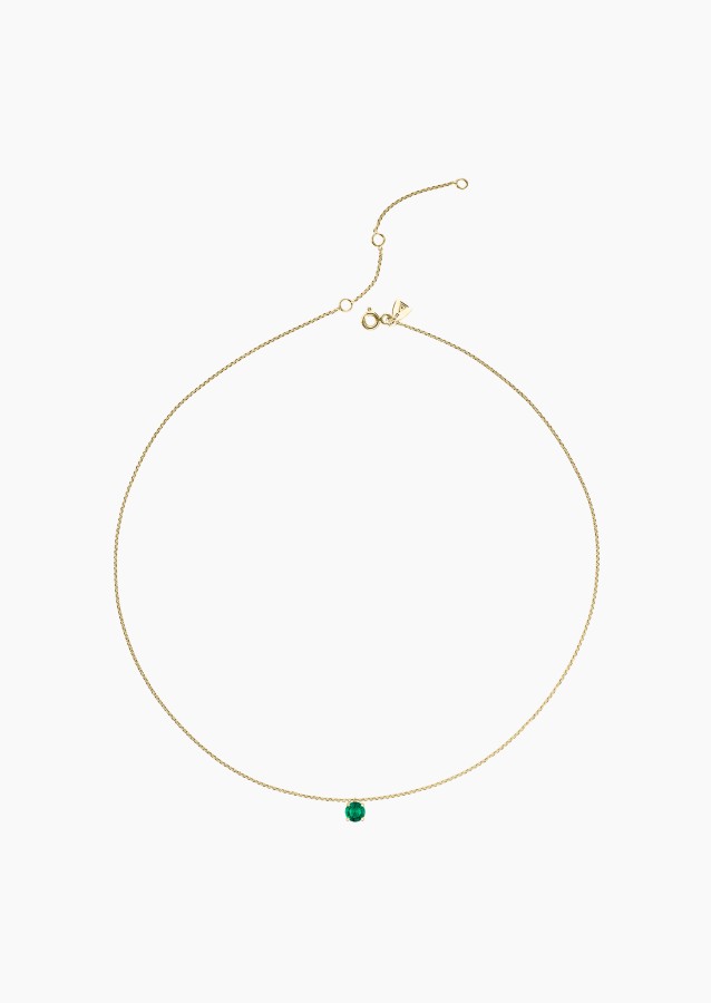 Chéri necklace in gold and emerald / Lepage