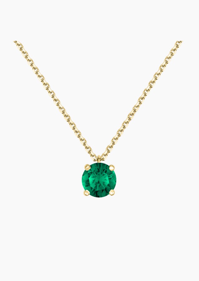Chéri necklace in gold and emerald / Lepage