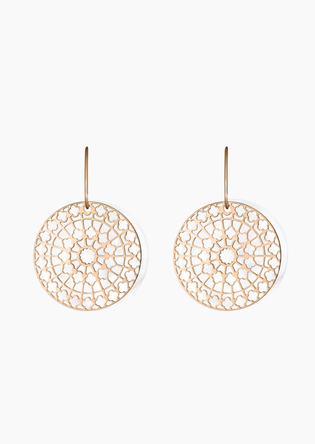 Jetons  Colette Notre-Dame pour boucles d'oreilles en nacre blanche / Lepage
