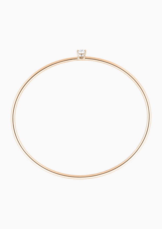 Pur flexible bangle bracelet in gold and diamonds / Lepage