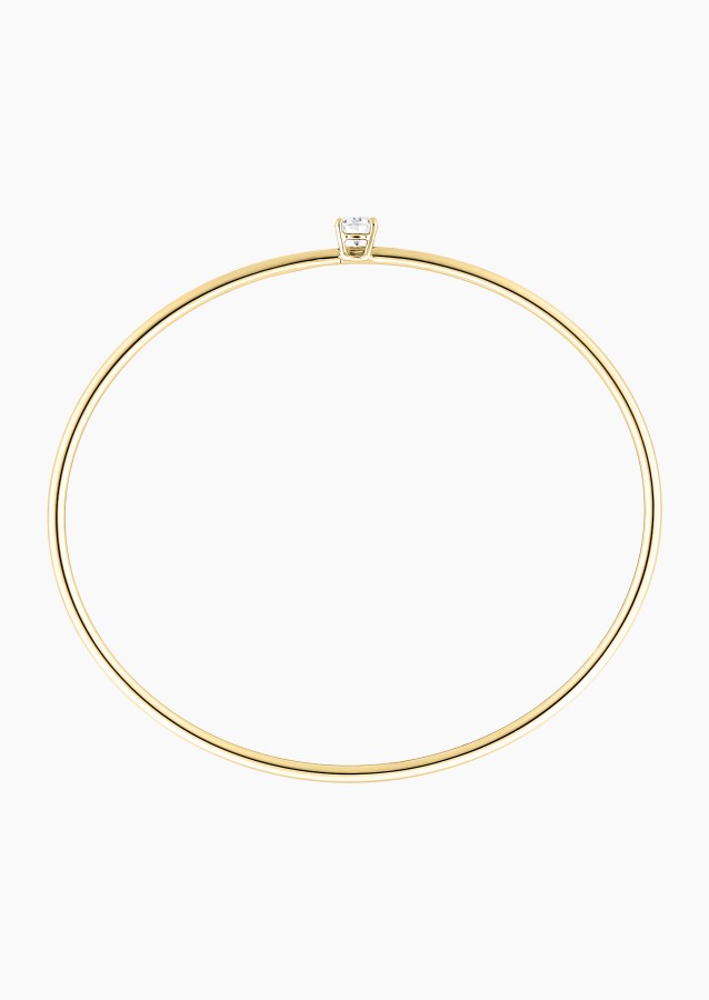 Pur flexible bangle bracelet in gold and diamonds / Lepage