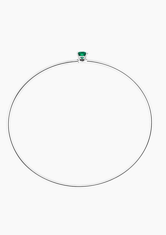 Pur flexible bangle bracelet in gold and emerald / Lepage