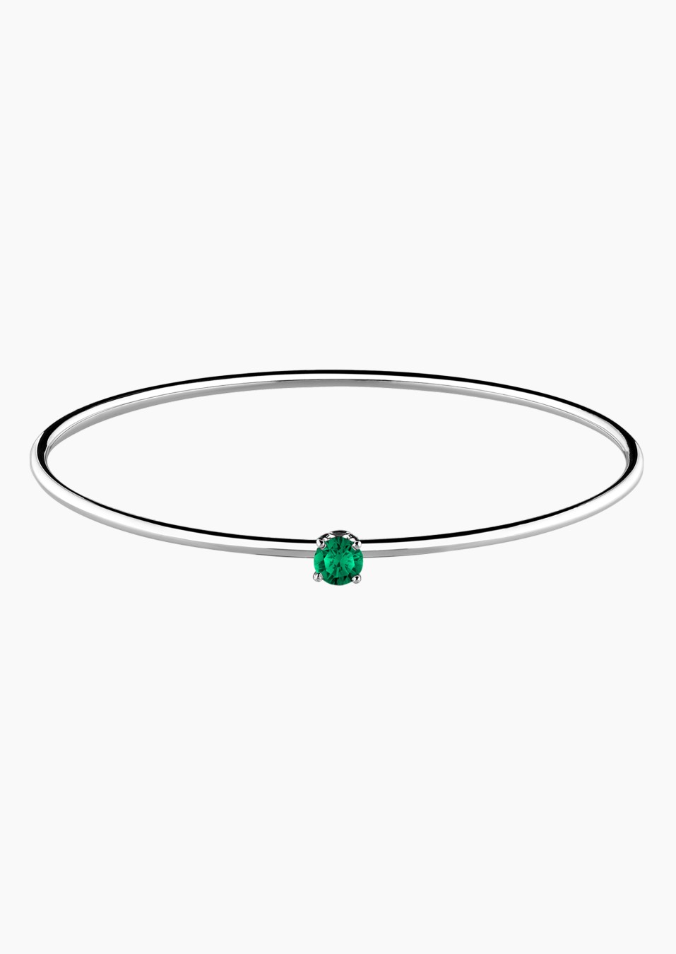 Pur flexible bangle bracelet in gold and emerald / Lepage