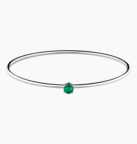 
                                                                                            Pur flexible bangle bracelet in gold and emerald / Lepage
                                                                                    