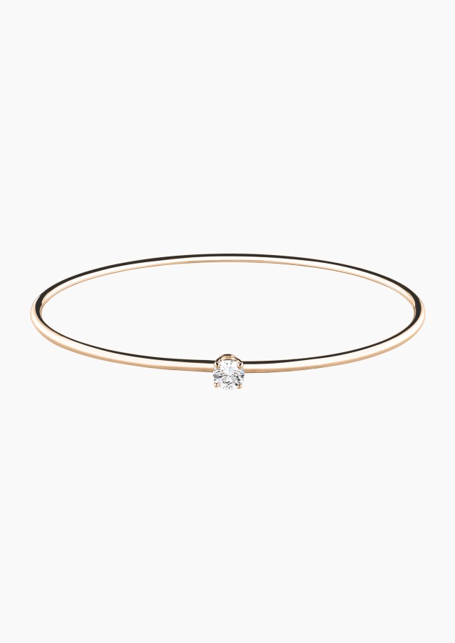 Pur flexible bangle bracelet in gold and diamonds / Lepage
