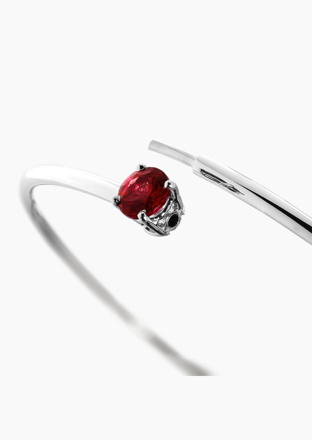 Bracelet Jonc flexible Pur en or et rubis / Lepage