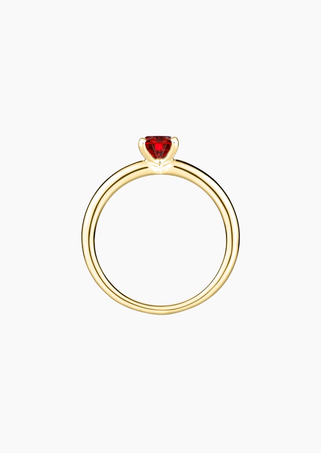 Evidence solitaire in gold and ruby / Lepage