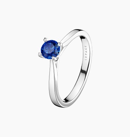 Solitaire Cupidon en or et saphir / Lepage