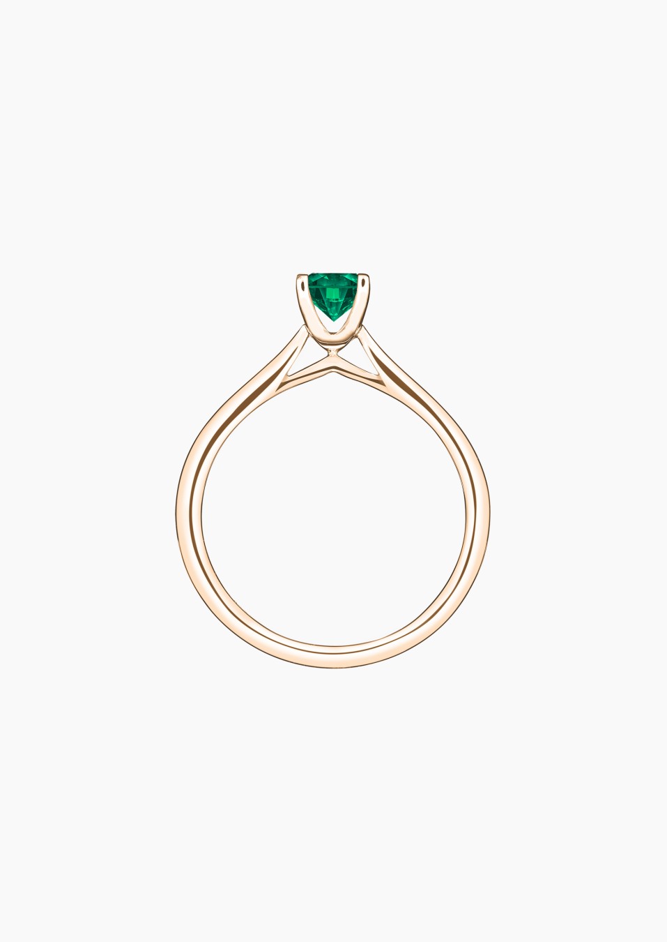 Cupidon solitaire in gold and emerald / Lepage