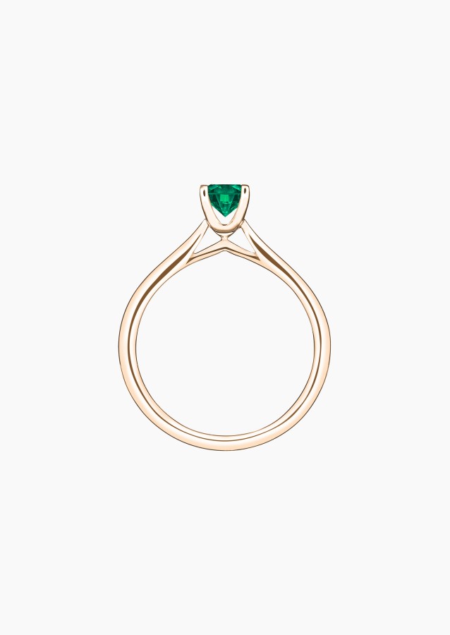 Cupidon solitaire in gold and emerald / Lepage