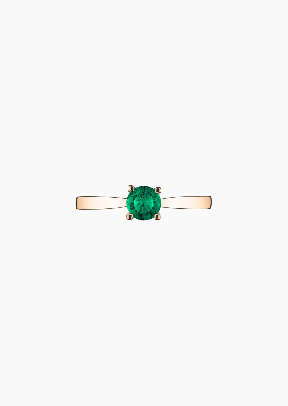 Cupidon solitaire in gold and emerald / Lepage