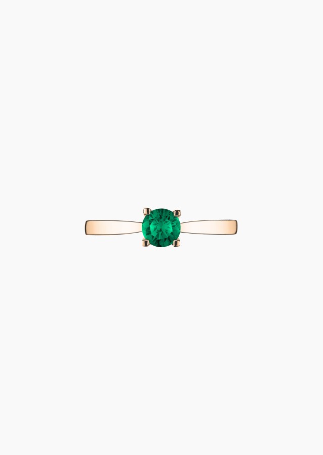 Cupidon solitaire in gold and emerald / Lepage