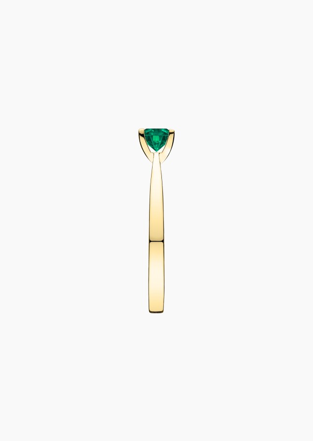 Cupidon solitaire in gold and emerald / Lepage