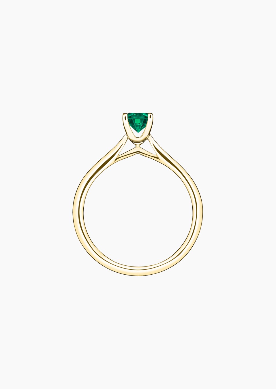 Cupidon solitaire in gold and emerald / Lepage