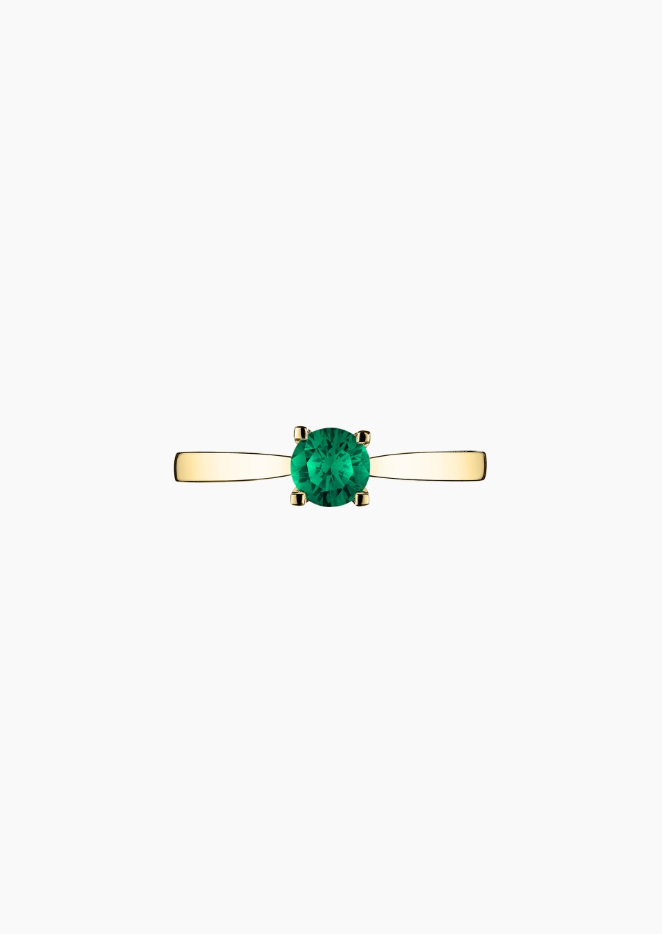Cupidon solitaire in gold and emerald / Lepage
