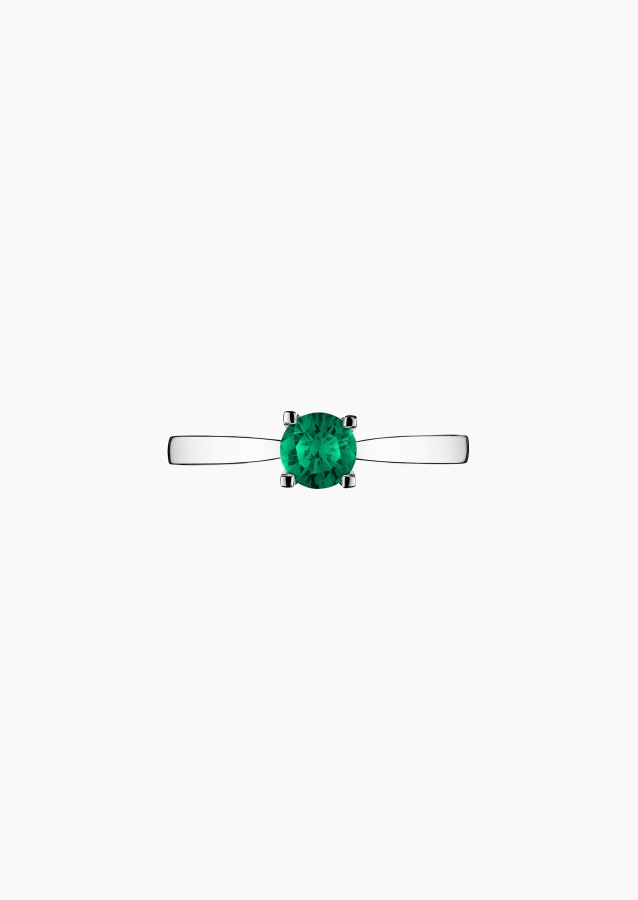 Cupidon solitaire in gold and emerald / Lepage