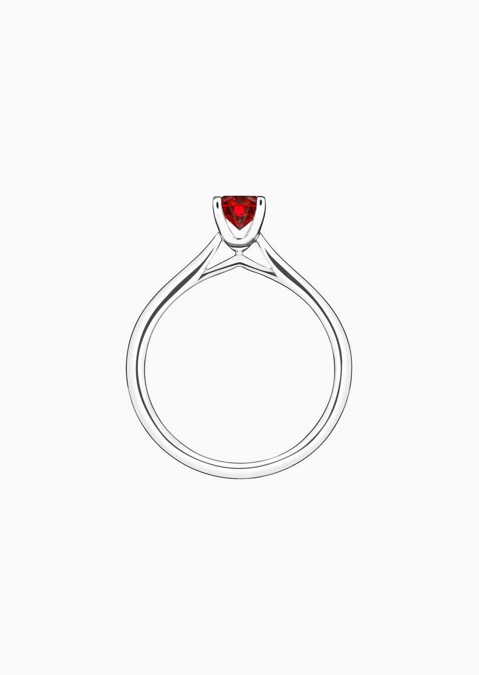 Cupidon solitaire in gold and ruby / Lepage