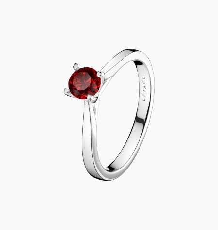 Solitaire Cupidon en or et rubis / Lepage
