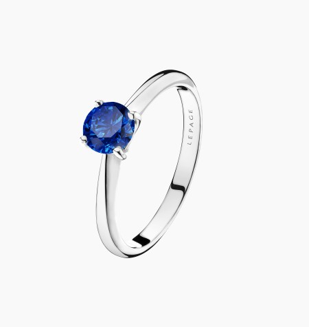Solitaire Foudre en or et saphir / Lepage