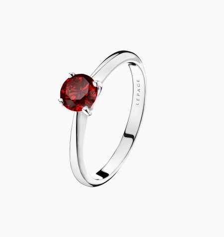 Solitaire Foudre en or et rubis / Lepage