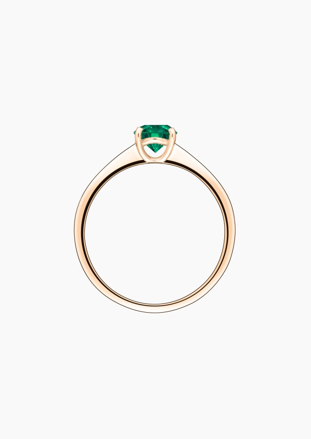 Foudre solitaire in gold and emerald / Lepage