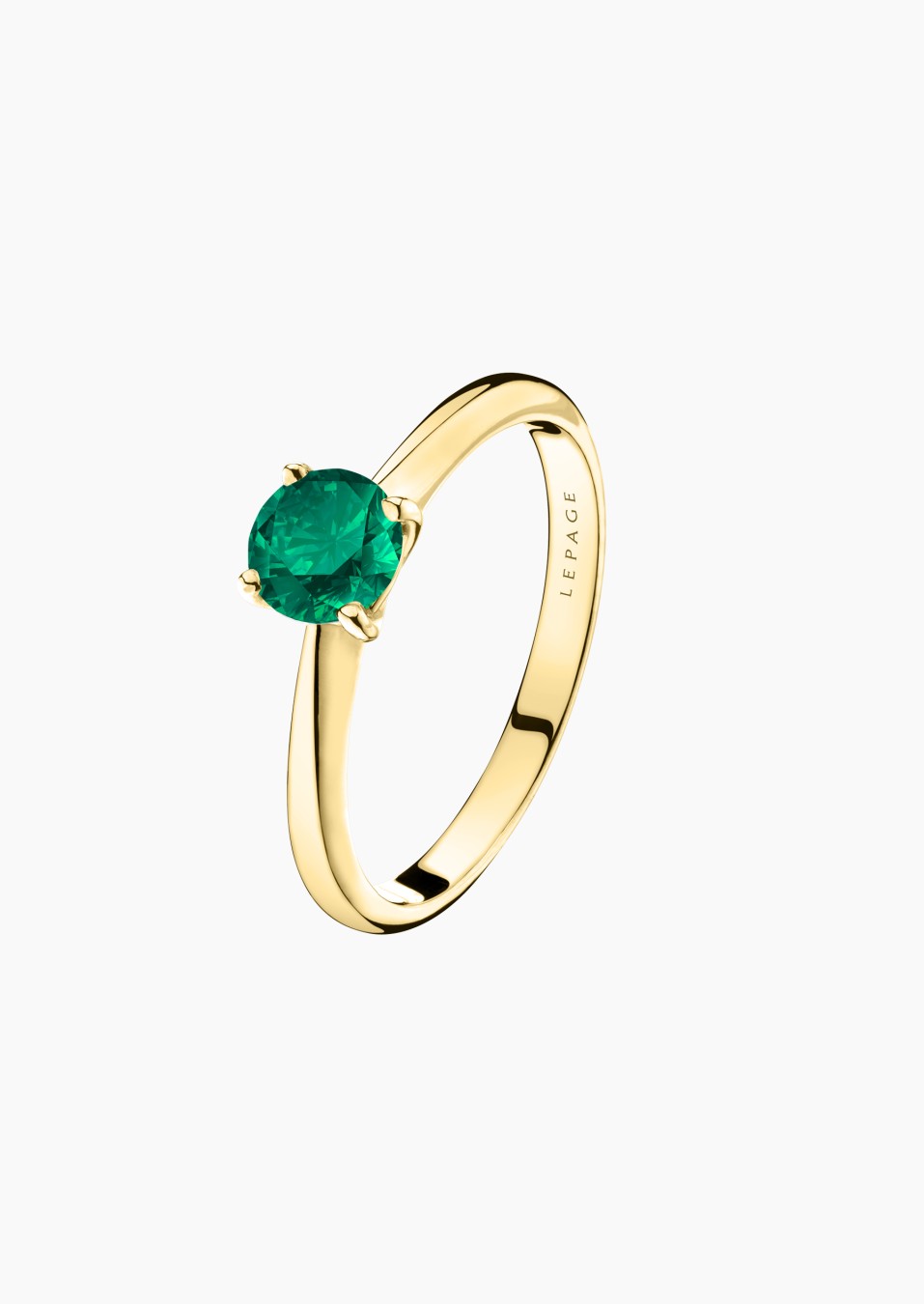 Foudre solitaire in gold and emerald / Lepage Foudre solitaire in gold and emerald / Lepage