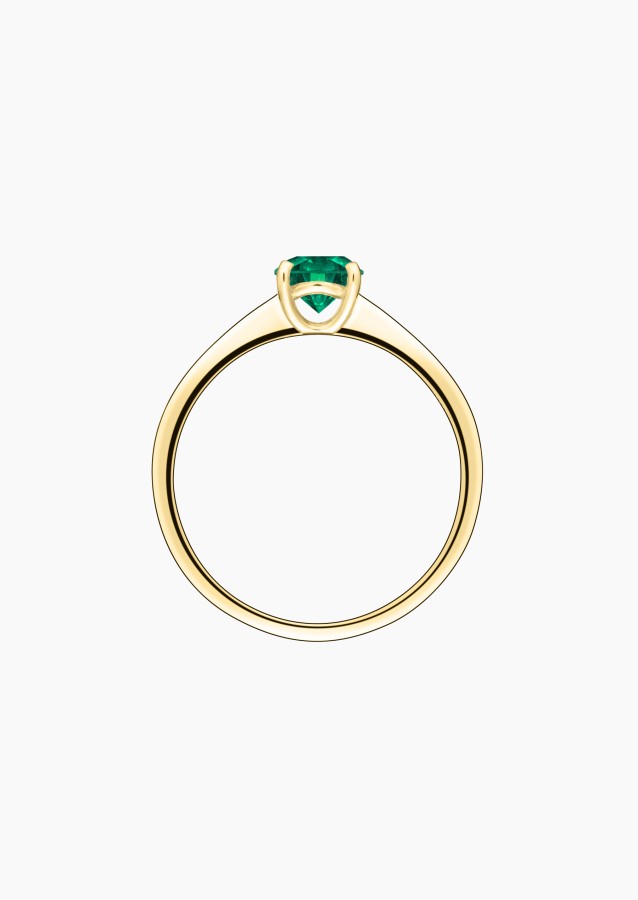 Foudre solitaire in gold and emerald / Lepage