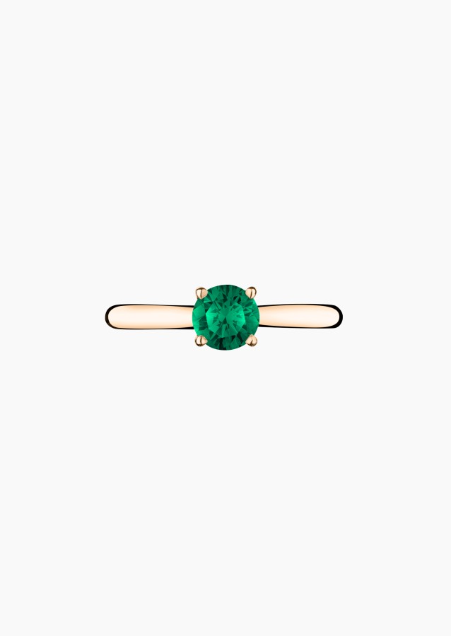 Foudre solitaire in gold and emerald / Lepage