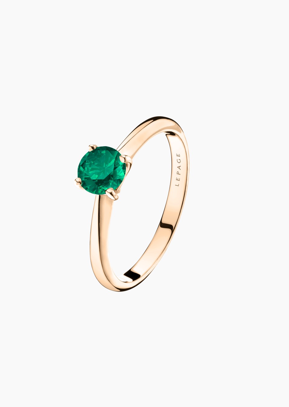 Foudre solitaire in gold and emerald / Lepage Foudre solitaire in gold and emerald / Lepage