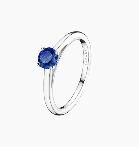 Promesse solitaire in gold and sapphire / Lepage