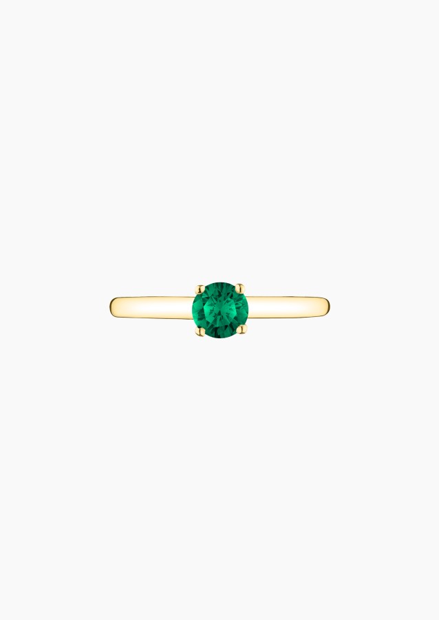 Promesse solitaire in gold and emerald / Lepage