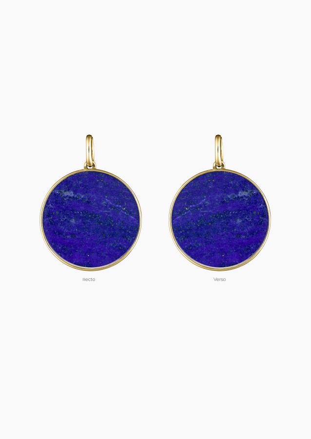 Médaille Colette Lune en or et lapis lazuli / Lepage