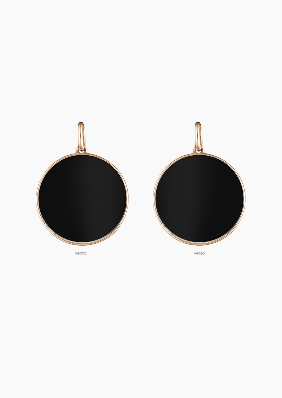 Colette Lune medal in rose gold and onyx / Lepage Colette Lune medal in rose gold and onyx / Lepage