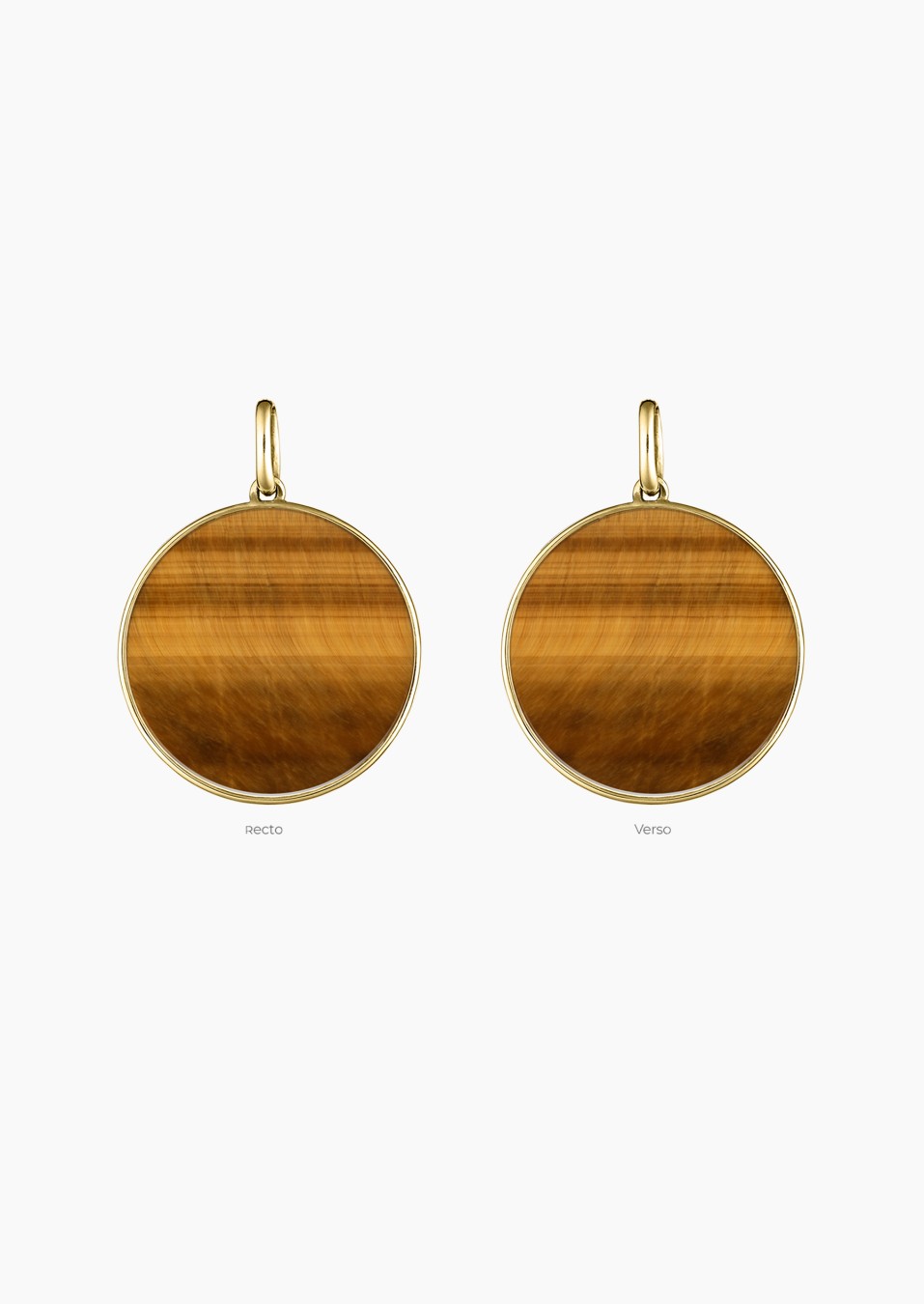 Colette Lune medal in gold and tiger's eye / Lepage