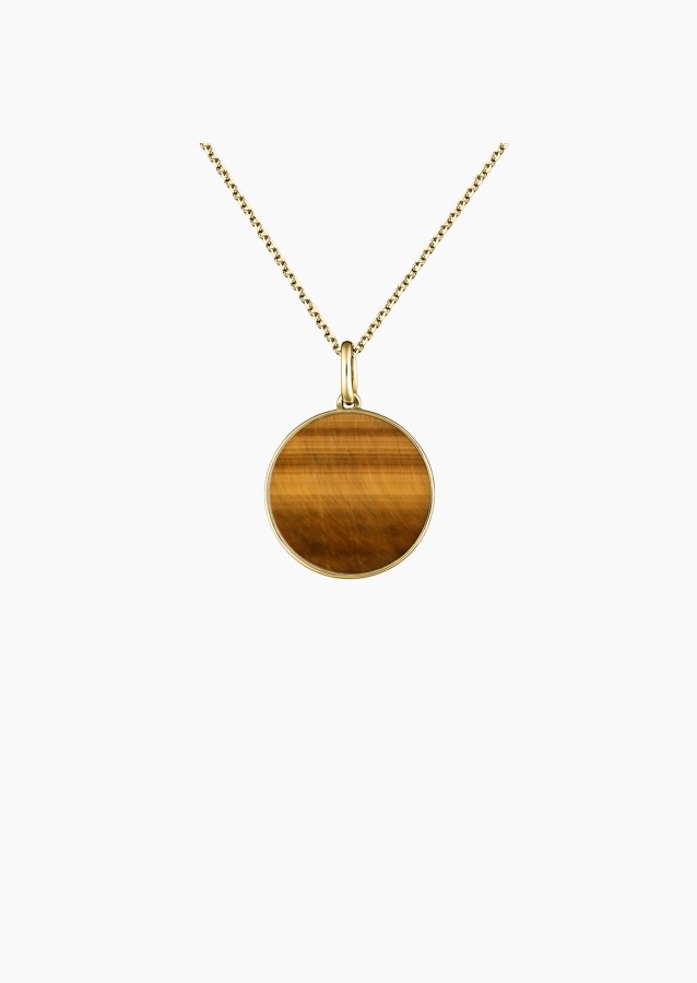 Colette Lune medal in gold and tiger's eye / Lepage