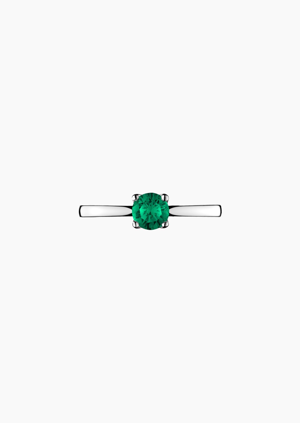 Desir solitaire in gold and emerald / Lepage